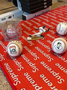 Ken Griffey Junior Baseball Memorabilia Set with Figurine